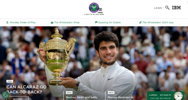 Wimbledon 2024 Webseite